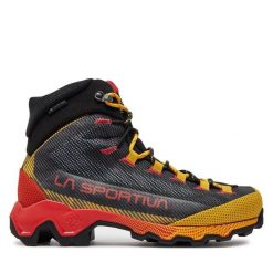 Trekkingi La Sportiva. Czarne botki sznurowane La Sportiva, bez wzorów, z gore-texu, bez obcasa, bez zapięcia. Za 1,199.00 zł.