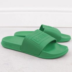 Klapki męskie plażowe basenowe zielone Big Star NN174650. Zielone klapki BIG STAR, z materiału. Za 65.99 zł.