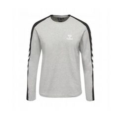 Koszulka z długim rękawem Hummel HML Flint T-Shirt. Szare bluzki z długim rękawem Hummel, bez wzorów, bez kołnierzyka, bez ramiączek. Za 110.75 zł.