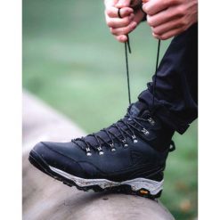 Buty trekkingowe Kilpi Tracker WP High. Czarne buty trekkingowe Kilpi, bez wzorów, z nylonu, bez zapięcia. Za 938.45 zł.