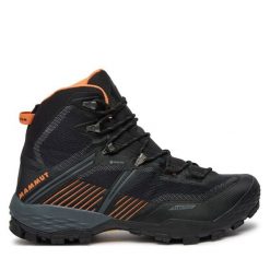 Trekkingi Mammut. Czarne botki sznurowane Mammut, bez wzorów, bez obcasa, bez zapięcia. Za 759.99 zł.