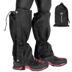 Stuptuty trekkingowe, wodoodporne ochraniacze na buty czarne. Czarne trekkingi SPRINGOS, bez wzorów, z materiału, bez zapięcia. Za 42.95 zł.