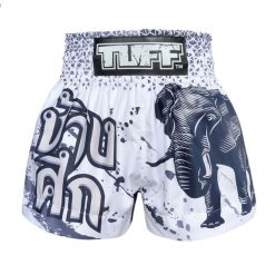 Spodenki treningowe TUFF Elephant. Białe krótkie spodenki sportowe TUFF, bez wzorów, sportowe. Za 149.00 zł.