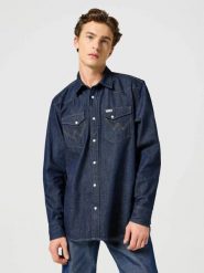 MESKA KOSZULA WRANGLER 2 PKT SHIRT RINSE 112357737. Koszule Wrangler, s, bez wzorów, bez kołnierzyka, bez ramiączek. Za 159.99 zł.