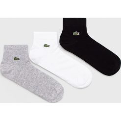 Lacoste - Skarpety (3-pack). Białe skarpety LACOSTE, bez wzorów, z bawełny. W wyprzedaży za 69.90 zł.