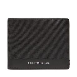Duży Portfel Męski Tommy Hilfiger. Czarne portfele Tommy Hilfiger, bez wzorów. Za 349.99 zł.