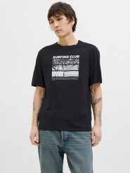 Jack & Jones Koszulka "Porto" w kolorze czarnym rozmiar: S. Czarne bezrękawniki Jack & Jones, s, bez wzorów, z bawełny, bez kołnierzyka, bez ramiączek. Za 44.19 zł.