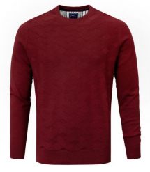 Bawełniany Sweter Męski - Pako Jeans - Bordowy z Fakturą Materiału. Czerwone swetry rozpinane Pako Jeans, na wiosnę, l, bez wzorów, z bawełny, bez kołnierzyka, bez ramiączek. Za 169.00 zł.
