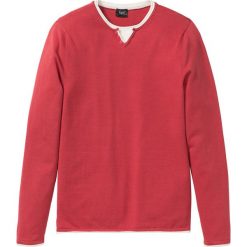 Sweter w optyce 2 w 1 bonprix łososiowy. Swetry nierozpinane marki bonprix. Za 37.99 zł.