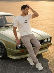 Spodnie cargo jogger - beżowy. Brązowe joggery i bojówki Sinsay, bez wzorów. Za 99.99 zł.