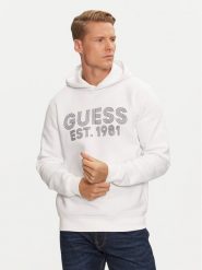 Guess Bluza M4YQ36 K9Z21 Biały Regular Fit. Białe bluzy Guess, m, z aplikacjami, z bawełny, bez kaptura. Za 219.99 zł.