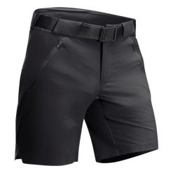 Spodenki turystyczne męskie Quechua MH500. Czarne szorty QUECHUA, m, bez wzorów, z elastanu, sportowe. Za 79.99 zł.