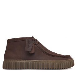 Półbuty Clarks. Brązowe eleganckie półbuty Clarks, bez wzorów, bez obcasa, bez zapięcia. Za 519.99 zł.