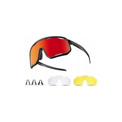 Okulary sportowe polaryzacyjne z wymiennymi szkłami ROCKBROS. Brązowe okulary przeciwsłoneczne ROCKBROS. Za 142.74 zł.