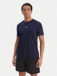 Reebok T-Shirt RK25602CCM Granatowy Regular Fit. Niebieskie t-shirty sportowe Reebok, bez wzorów, z syntetyku, bez ramiączek, na fitness i siłownię. Za 59.99 zł.