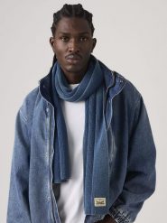 Levi's Szal w kolorze granatowym - dł. 180 cm rozmiar: onesize. Niebieskie szaliki Levi's®, bez wzorów, z bawełny. Za 132.98 zł.