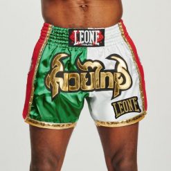 Spodenki treningowe męskie LEONE 1947 Siam Thai. Białe krótkie spodenki sportowe LEONE 1947, l, bez wzorów, z materiału. Za 299.99 zł.