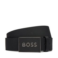 Pasek Męski BOSS. Czarne paski Boss, bez wzorów. Za 259.99 zł.