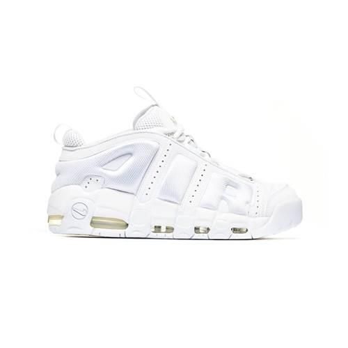 Buty do chodzenia męskie Nike Air More Uptempo Low. Białe buty sportowe casual Nike, bez wzorów, z materiału, bez zapięcia. Za 999.00 zł.