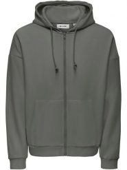ONLY & SONS Bluza w kolorze szarym rozmiar: M. Szare bluzy Only & Sons, m, bez wzorów, z bawełny, bez kaptura. Za 114.44 zł.