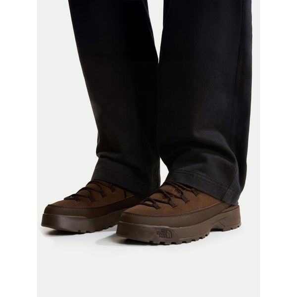 Trekkingi The North Face. Brązowe botki sznurowane The North Face, bez wzorów, bez obcasa, bez zapięcia. Za 649.99 zł.