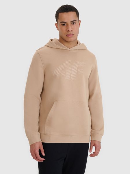 4F Bluza dresowa nierozpinana z kapturem męska - beżowa XXL. Brązowe bluzy z kapturem 4F, m, bez wzorów, z bawełny, z kapturem. W wyprzedaży za 89.99 zł.