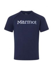 Marmot Koszulka funkcyjna "Windridge" w kolorze granatowym rozmiar: S. Niebieskie t-shirty sportowe Marmot, bez wzorów, z materiału, bez ramiączek, outdoorowe. Za 131.74 zł.