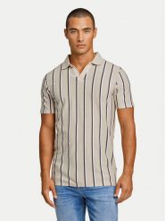 Lindbergh Polo 30-404259 Beżowy Slim Fit. Brązowe koszulki polo Lindbergh, m, bez wzorów, z bawełny, bez kołnierzyka, bez ramiączek. Za 99.99 zł.
