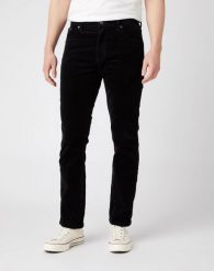 MĘSKIE SPODNIE SZTRUKSOWE WRANGLER TEXAS SLIM BLACK W12SEC100 112141146. Czarne spodnie materiałowe Wrangler, na co dzień, na jesień, l, z aplikacjami, z bawełny, długie. Za 199.99 zł.