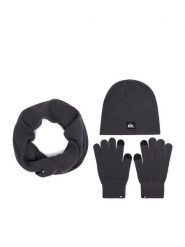 Quiksilver Komplet czapka, komin i rękawiczki CWBEO-QS-SM346-002-AW26 Szary ciemny. Szare czapki zimowe Quiksilver, bez wzorów. Za 139.99 zł.