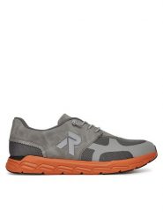 Rieker Sneakersy 09100-45 Szary. Szare buty sportowe casual Rieker, bez wzorów, z materiału, bez zapięcia. Za 259.99 zł.