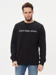 Calvin Klein Jeans Bluza J30J322549 Czarny Regular Fit. Czarne bluzy Calvin Klein Jeans, m, bez wzorów, z bawełny, bez kaptura. Za 229.99 zł.