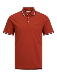 Jack & Jones Koszulka polo w kolorze czerwonym rozmiar: S. Czerwone koszulki polo Jack & Jones, s, bez wzorów, z bawełny, bez kołnierzyka, bez ramiączek. Za 52.67 zł.