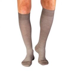 Beżowe skarpetki uciskowe z wełny merynosów 3/4. Brązowe skarpety OEM, bez wzorów, z wełny. W wyprzedaży za 92.32 zł.