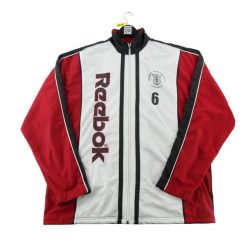 Second life - Kurtka dresowa męska Y2K biała - Stan dobry. Białe kurtki Reebok, m, bez wzorów, z dresówki, bez kaptura. Za 186.06 zł.
