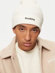 Guess Czapka AM9458 VIS01 Biały. Białe czapki zimowe Guess, z aplikacjami, z materiału. Za 229.99 zł.