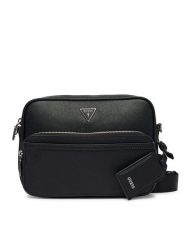 Guess Saszetka HMMISL P6422 Czarny. Czarne saszetki i nerki Guess, z aplikacjami, ze skóry. Za 414.99 zł.
