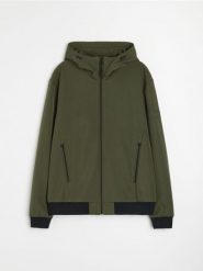 Kurtka softshell z kapturem - zielony. Zielone kurtki Sinsay, l, bez wzorów, z softshellu, z kapturem. Za 99.99 zł.