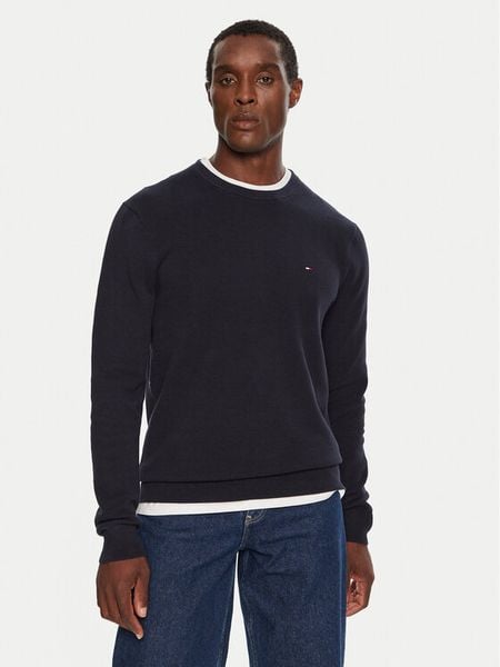 Tommy Hilfiger Sweter MW0MW36347 Granatowy Regular Fit. Niebieskie swetry rozpinane Tommy Hilfiger, m, bez wzorów, z bawełny, bez kołnierzyka, bez ramiączek. Za 419.99 zł.