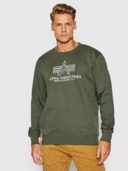 Alpha Industries Bluza Basic 118302 Zielony Regular Fit. Zielone bluzy Alpha Industries, m, bez wzorów, z bawełny, bez kaptura. Za 299.99 zł.