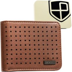 Brązowy portfel Peterson PTN EH-03Z. Brązowe portfele Peterson, bez wzorów, ze skóry ekologicznej. Za 54.99 zł.