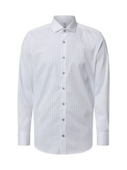 Olymp Level Five Koszula łatwa w prasowaniu Mężczyźni Slim Fit Bawełna niebieski|biały, 44. Białe koszule OLYMP Level Five, m, bez wzorów, z bawełny, bez kołnierzyka, bez ramiączek. Za 279.95 zł.