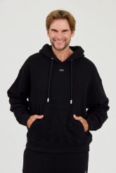 OFF-WHITE Czarna bluza Off Stamp Skate Hoodie. Czarne bluzy Off-White, m, bez wzorów, bez kaptura. W wyprzedaży za 1,549.99 zł.