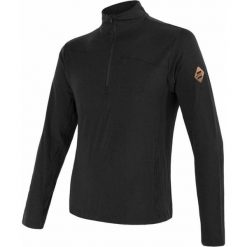 Męska koszulka Baselayer Merino Extreme z długim rękawem i zamkiem błyskawicznym. Czarne bluzki z długim rękawem Sensor, m, bez wzorów, z dzianiny, bez kołnierzyka, bez ramiączek. Za 388.95 zł.