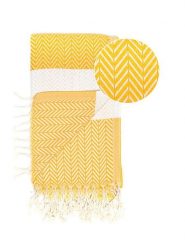 Hammam Chusta hammam w kolorze żółto-białym - 180 x 100 cm rozmiar: onesize. Białe szaliki Hammam, bez wzorów, z bawełny. Za 69.99 zł.