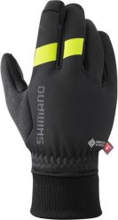 Rękawiczki kolarskie WINDSTOPPER Primaloft, czarno-żółte. Czarne rękawiczki Shimano, bez wzorów, z elastanu. Za 293.00 zł.