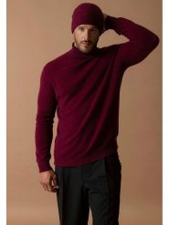 Perfect Cashmere Kaszmirowy golf "Trevor" w kolorze ciemnofioletowym rozmiar: XXL. Czerwone golfy Perfect Cashmere, xxl, bez wzorów, z kaszmiru, bez ramiączek. Za 434.99 zł.