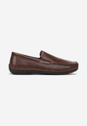 Brązowe Półbuty w Stylu Eleganckich Mokasynów Makaia. Brązowe eleganckie półbuty Born2be, bez wzorów, bez obcasa, bez zapięcia. W wyprzedaży za 84.99 zł.