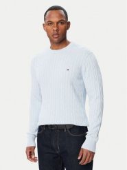 Tommy Hilfiger Sweter Classic MW0MW33132 Niebieski jasny Regular Fit. Niebieskie swetry rozpinane Tommy Hilfiger, l, bez wzorów, z bawełny, bez kołnierzyka, bez ramiączek. Za 569.99 zł.