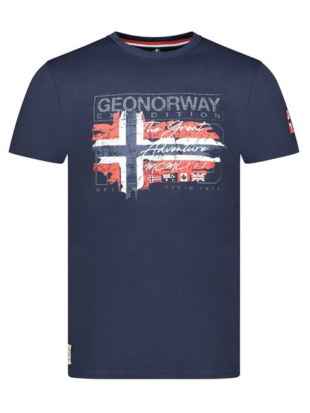 Geographical Norway Koszulka "Jrusty" w kolorze granatowym rozmiar: S. Niebieskie bezrękawniki Geographical Norway, s, bez wzorów, z bawełny, bez kołnierzyka, bez ramiączek. Za 52.55 zł.
